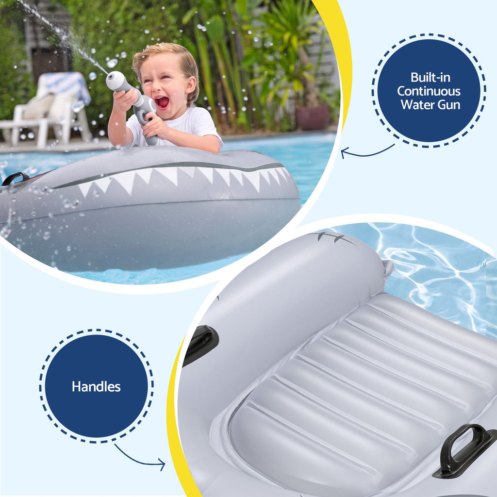 Bestway Shark Ride-On Pool Float Toy Floaties for Kids 45kg Capacity