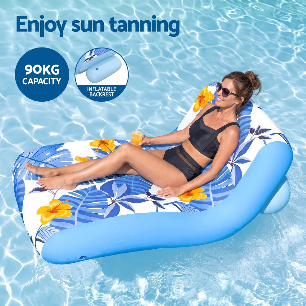 Bestway Inflatable Pool Float Sun Lounger with Cup Holder 163x94cm