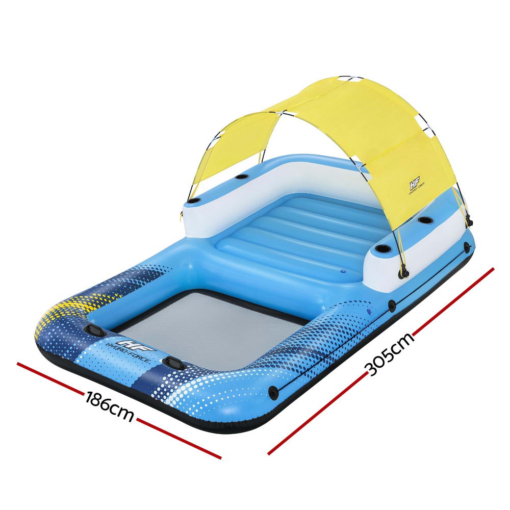 Bestway Inflatable Floating Island Float Lounger Sunshade Pool Bed