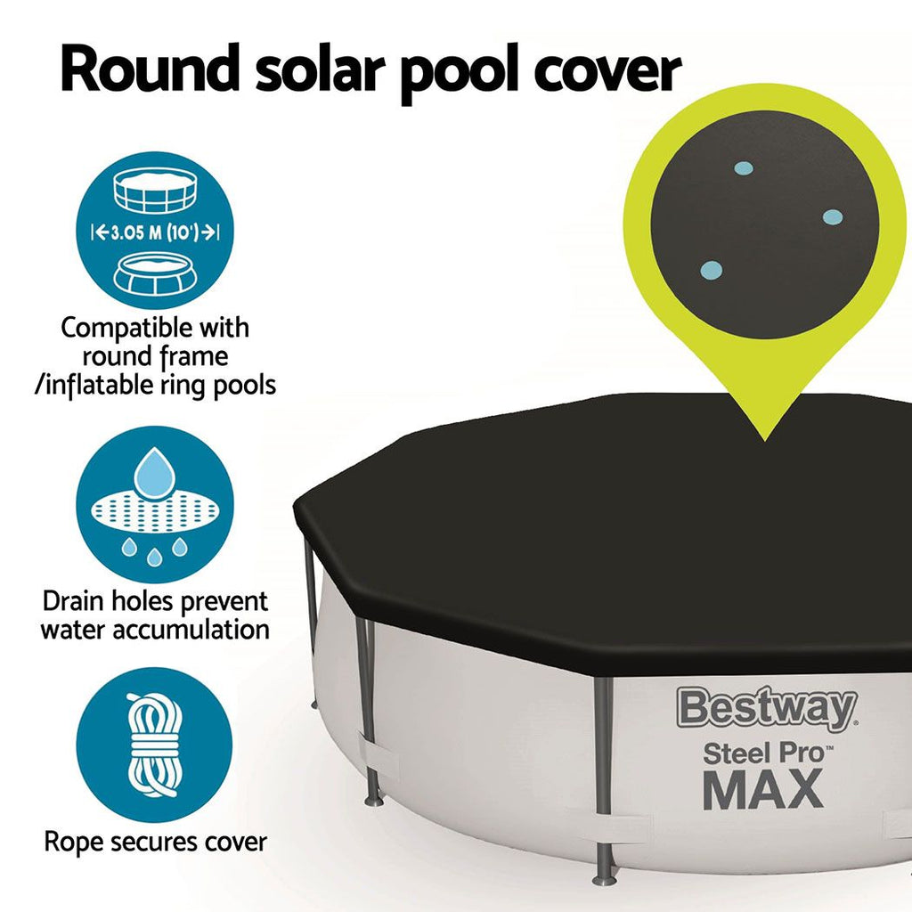 Bestway Pool Cover Fits 3.05m Round Above Ground Swimming Pool PVC