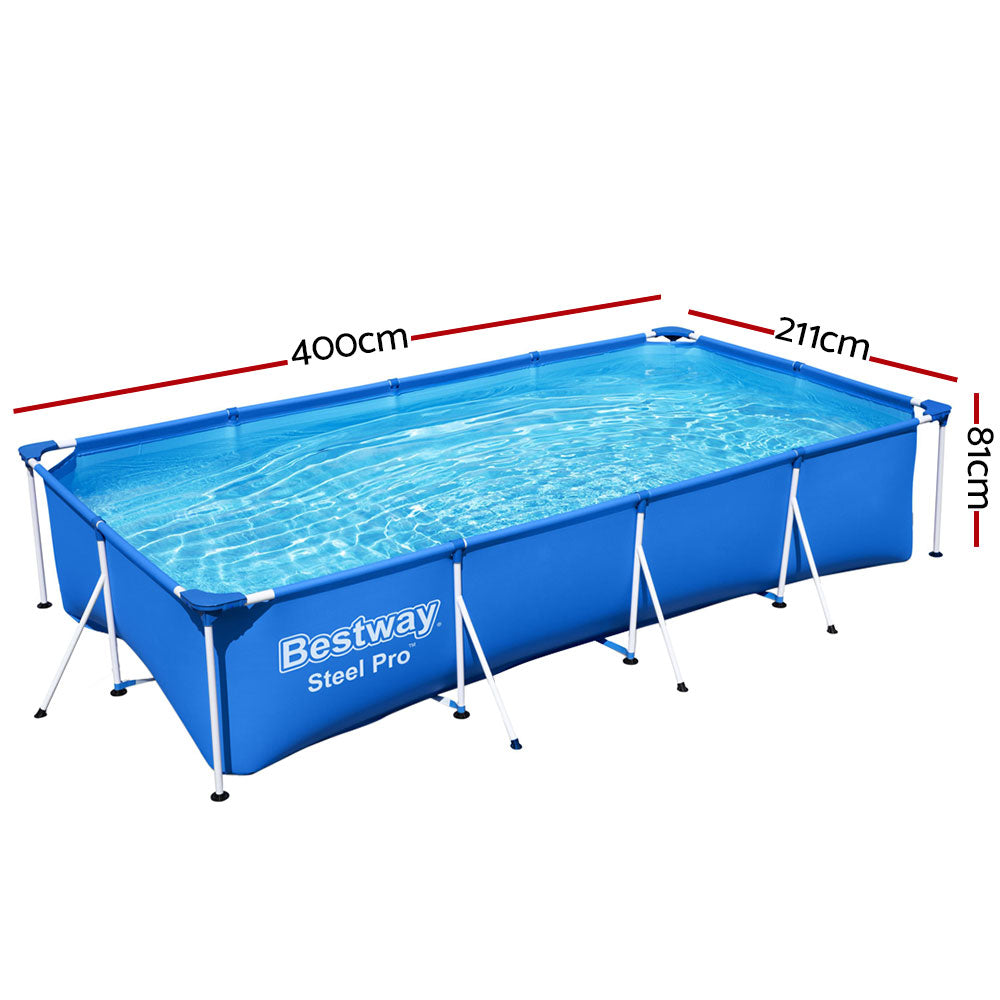 Bestway Swimming Pool 400x211x81cm Steel Frame Above Ground Pools