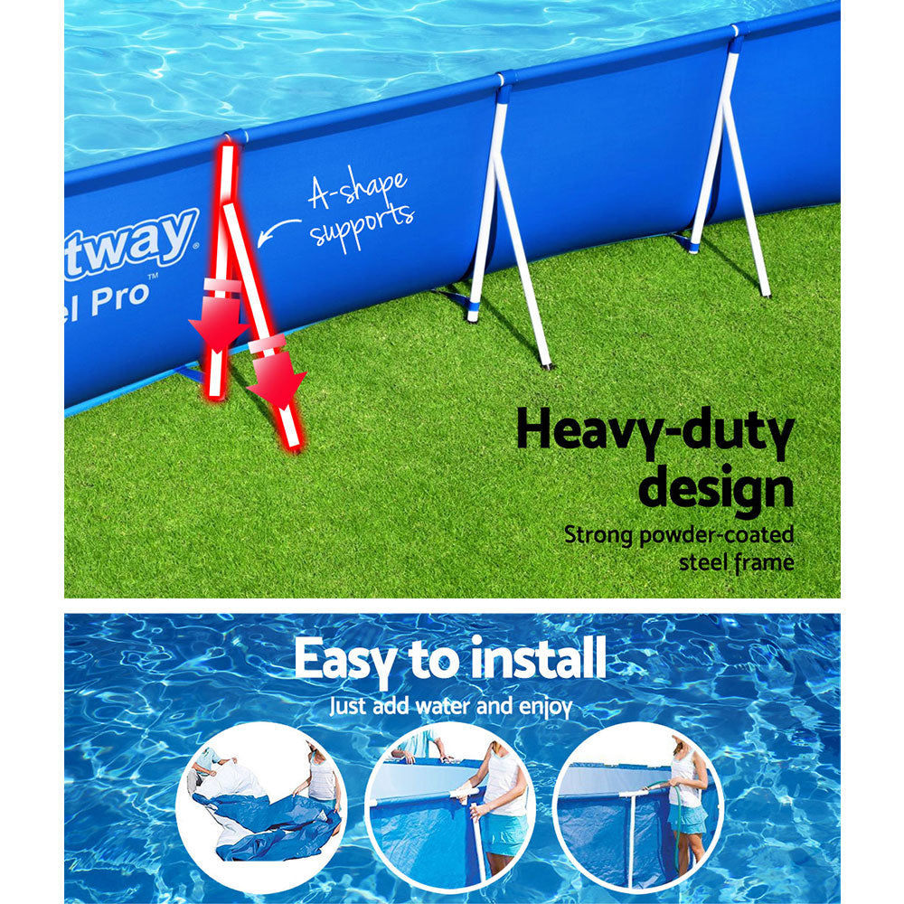 Bestway Swimming Pool 400x211x81cm Steel Frame Above Ground Pools