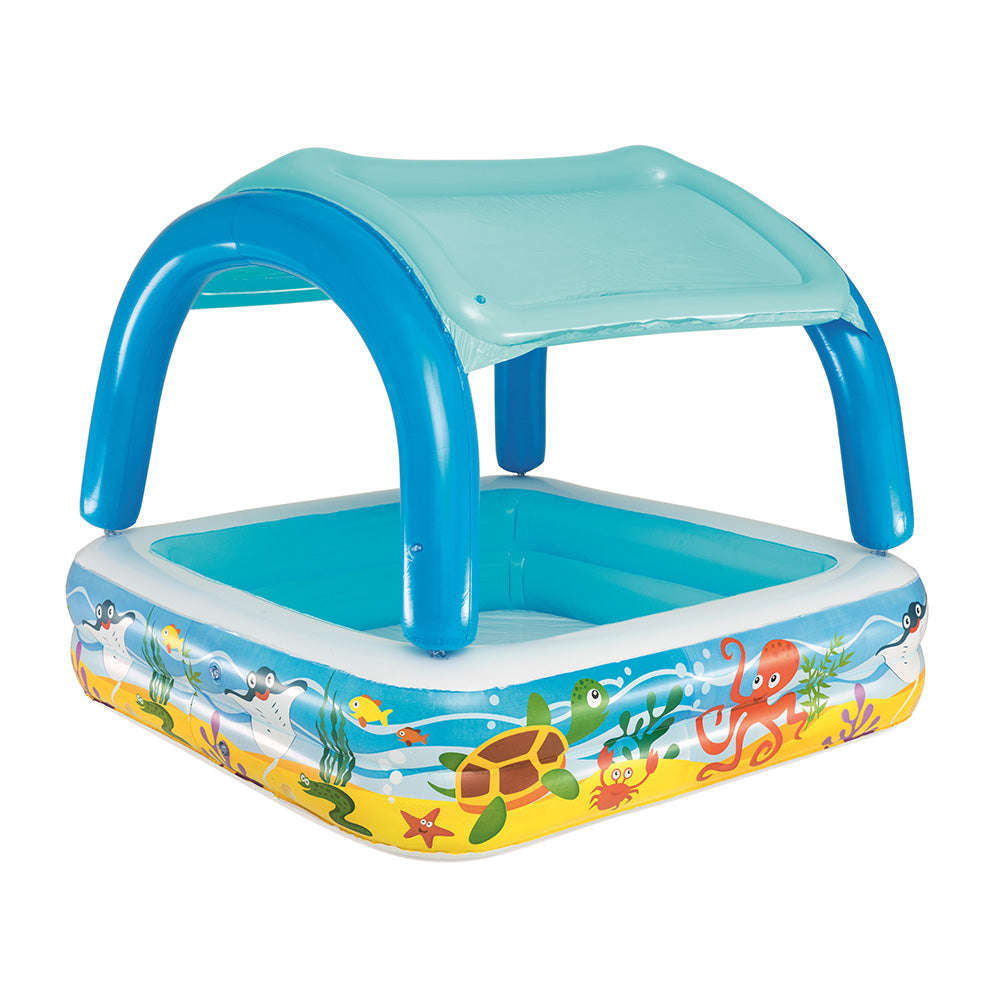Bestway Kids Pool 140x140x114cm Inflatable Swimming w/ Canopy
