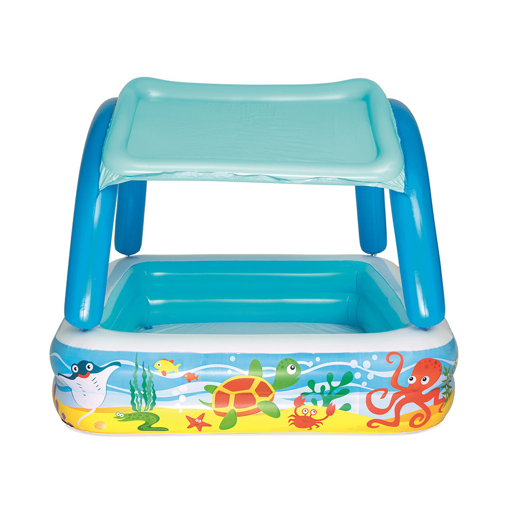 Bestway Kids Pool 140x140x114cm Inflatable Swimming w/ Canopy