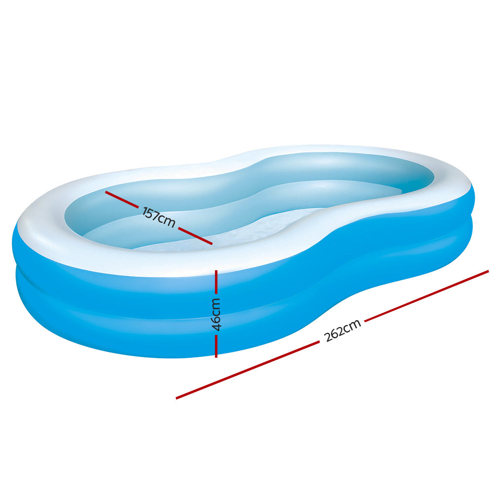 Bestway Kids Pool 262x157x46cm Inflatable Above Ground Swimming