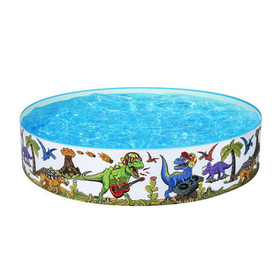 Bestway Kids Pool 183x38cm Round Above Ground Rigid Swimming Pools, Dinosaur