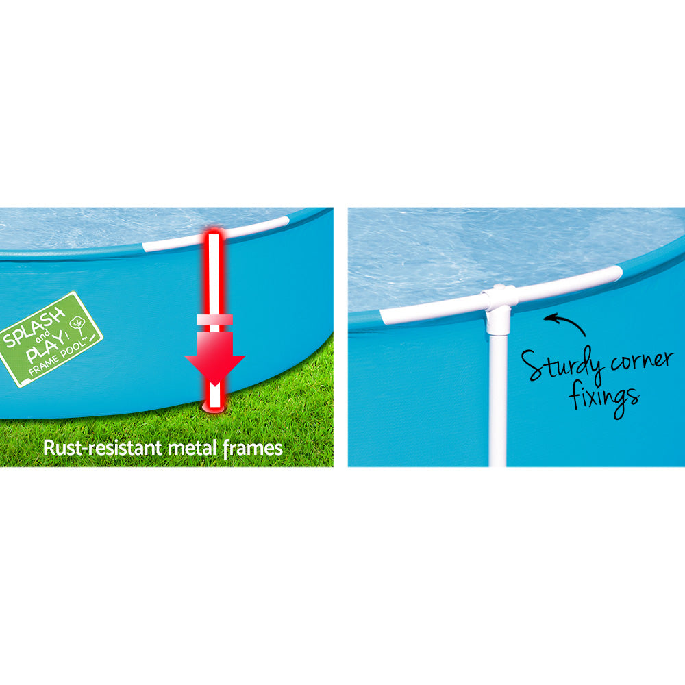 Bestway Kids Pool 152x38cm Round Steel Frame Swimming Pools Above