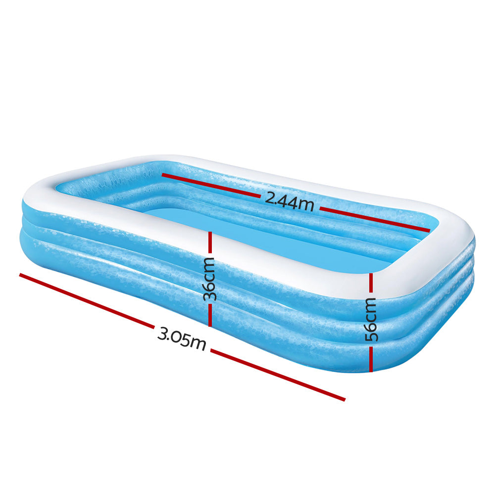 Bestway Kids Pool 305x183x56cm Inflatable Above Ground Swimming Pools