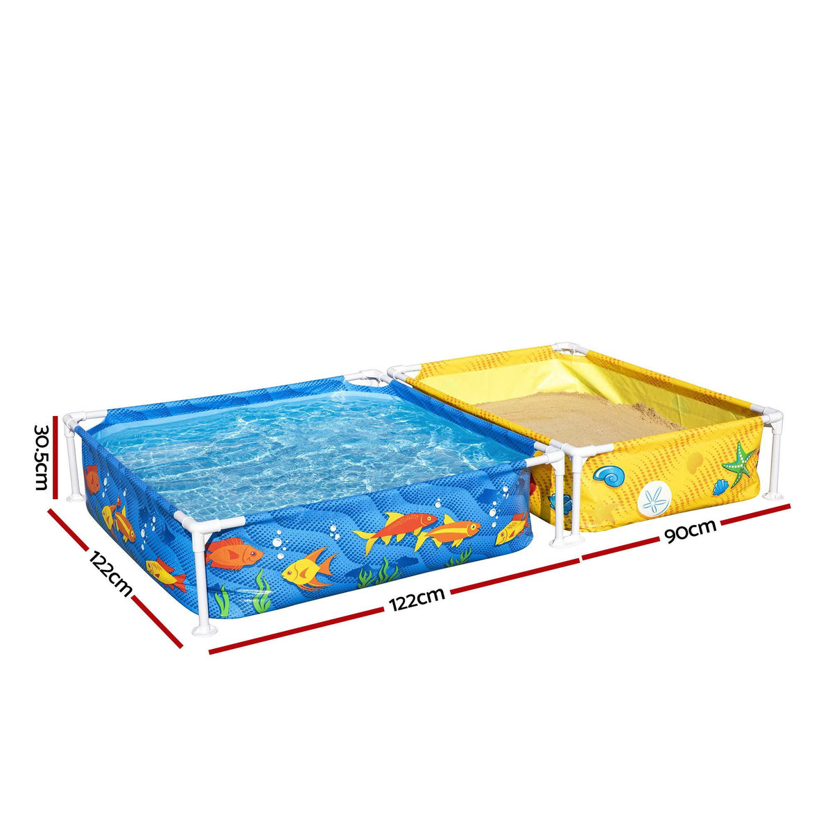 Bestway 2-in-1 Kids Pool and Sandpit Set 122cm/90cm Metal Frame