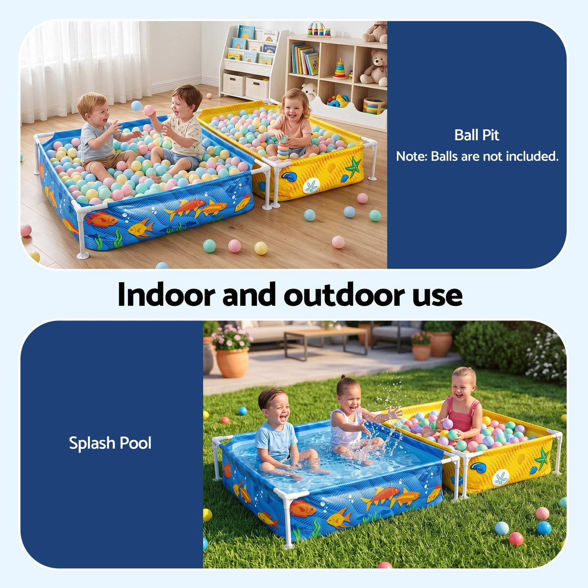 Bestway 2-in-1 Kids Pool and Sandpit Set 122cm/90cm Metal Frame