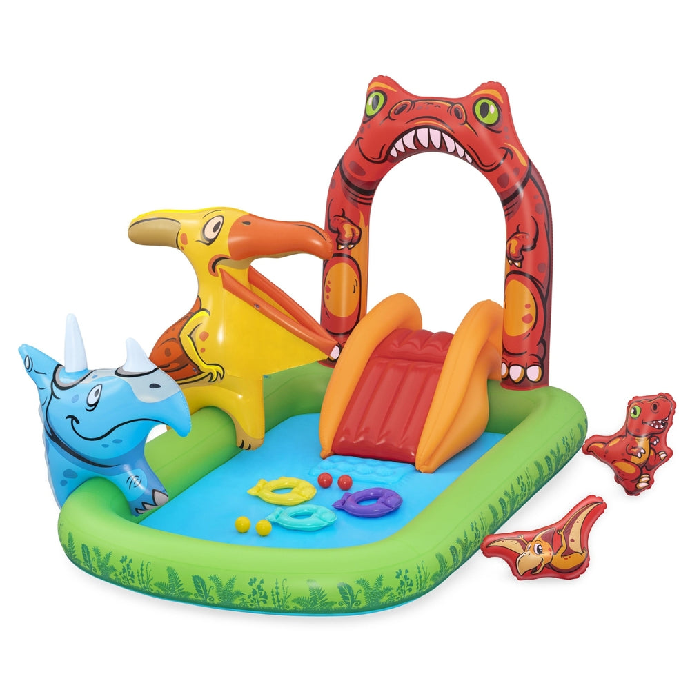 Bestway Kids Inflatable Play Splash Pool with Slide Ball Tossing