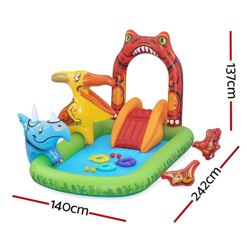 Bestway Kids Inflatable Play Splash Pool with Slide Ball Tossing