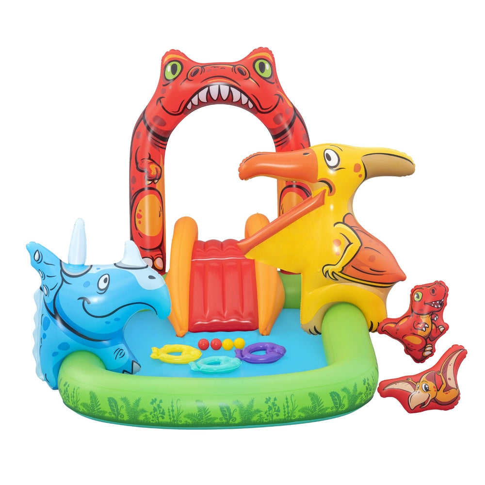 Bestway Kids Inflatable Play Splash Pool with Slide Ball Tossing