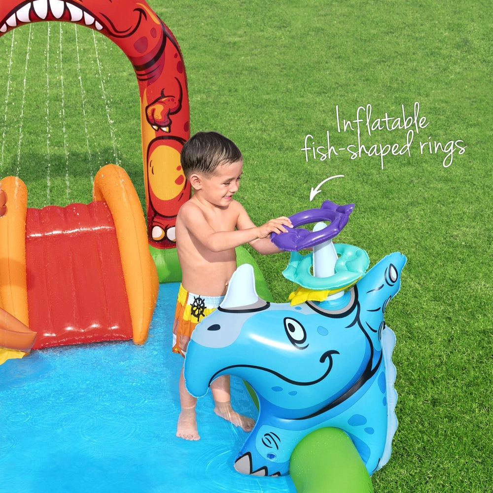 Bestway Kids Inflatable Play Splash Pool with Slide Ball Tossing