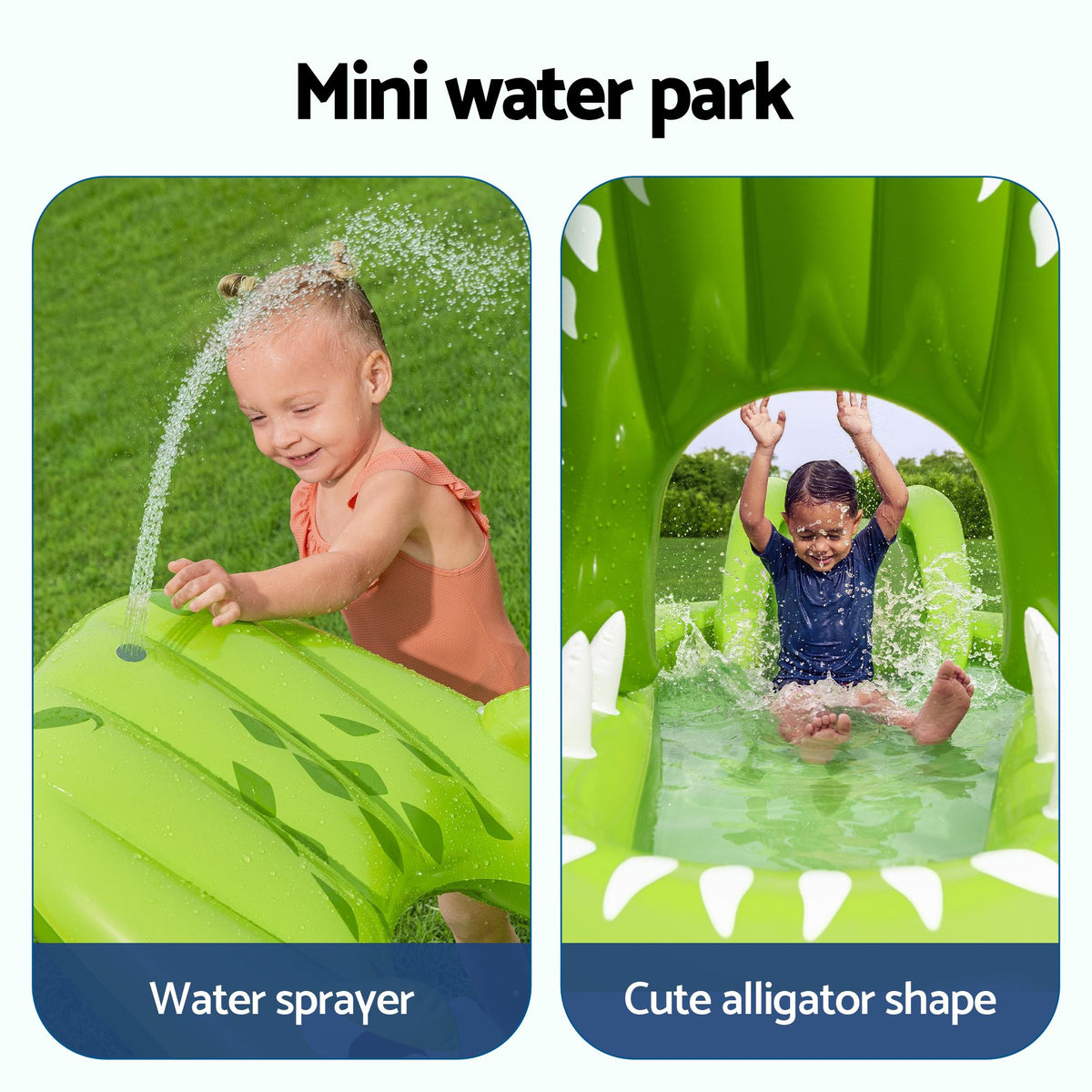 Bestway Inflatable Alligator Kids Play Pool with Slide 234cmx163cm