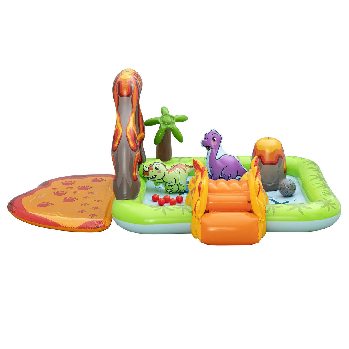 Bestway Inflatable Kids Pool with Slide Balls Play Dinosaur Toy