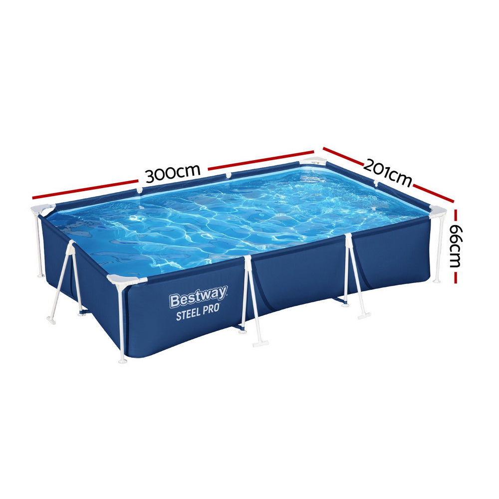 Bestway Swimming Pool 300x201x66cm Steel Frame Above Ground Pools