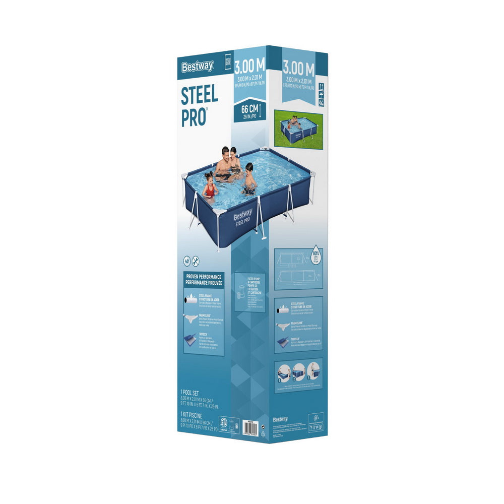 Bestway Swimming Pool 300x201x66cm Steel Frame Above Ground Pools