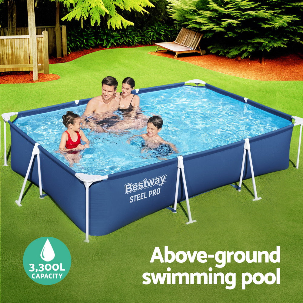 Bestway Swimming Pool 300x201x66cm Steel Frame Above Ground Pools