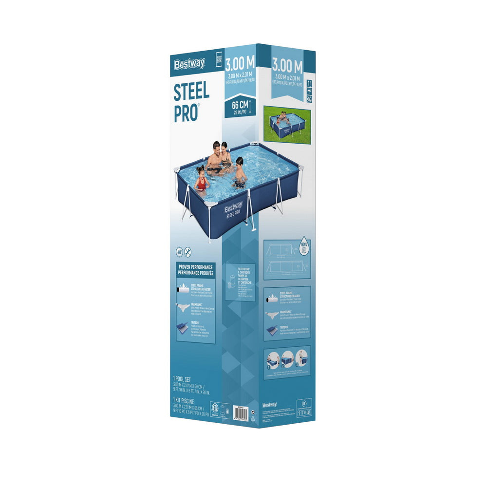 Bestway Swimming Pool 221x150x43cm Steel Frame Above Ground Pools