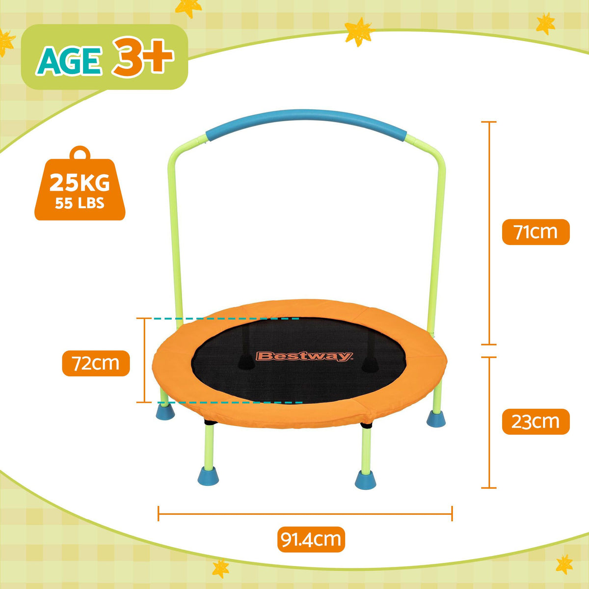 Bestway 36inch Kids Trampoline Foldable Rebounder Fitness