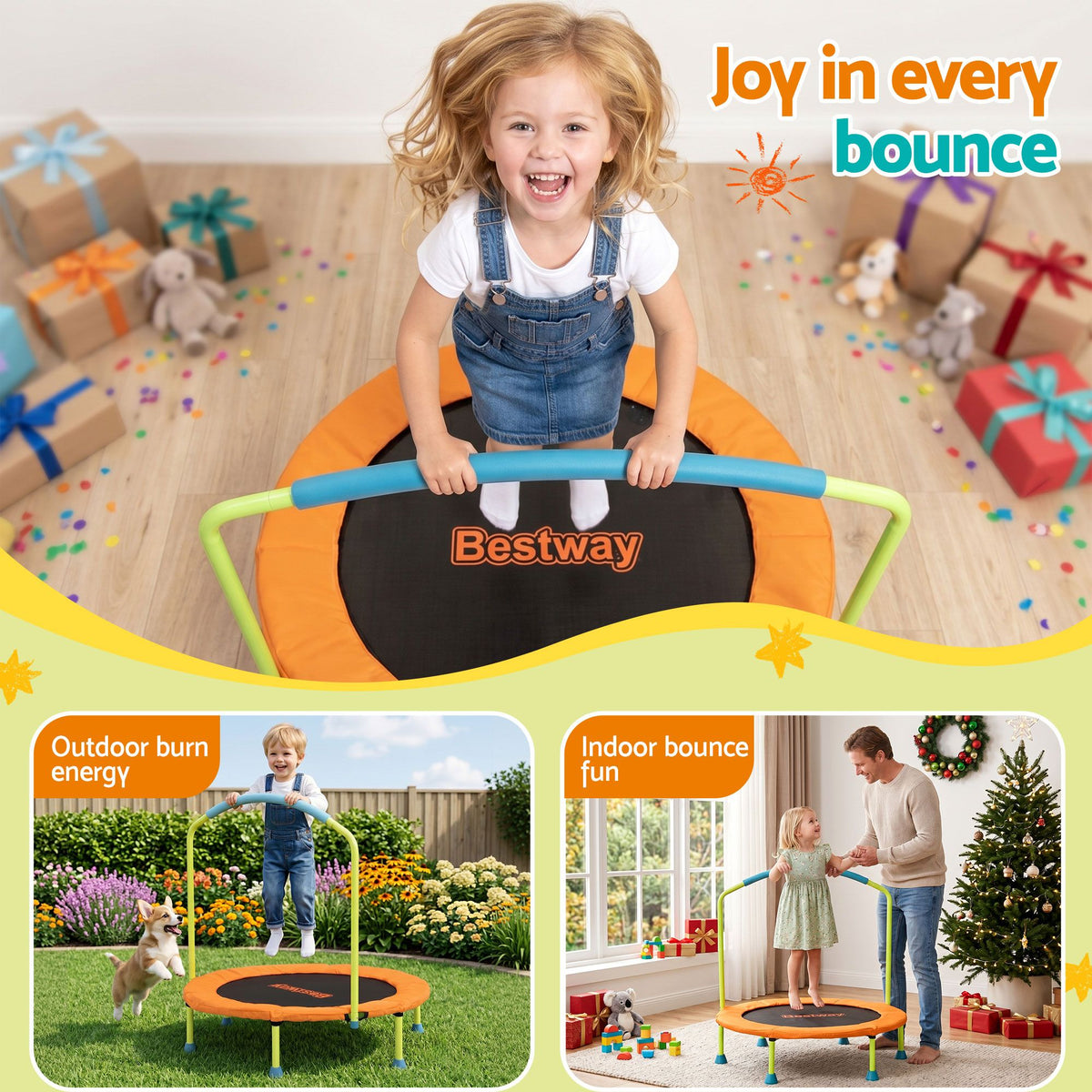 Bestway 36inch Kids Trampoline Foldable Rebounder Fitness