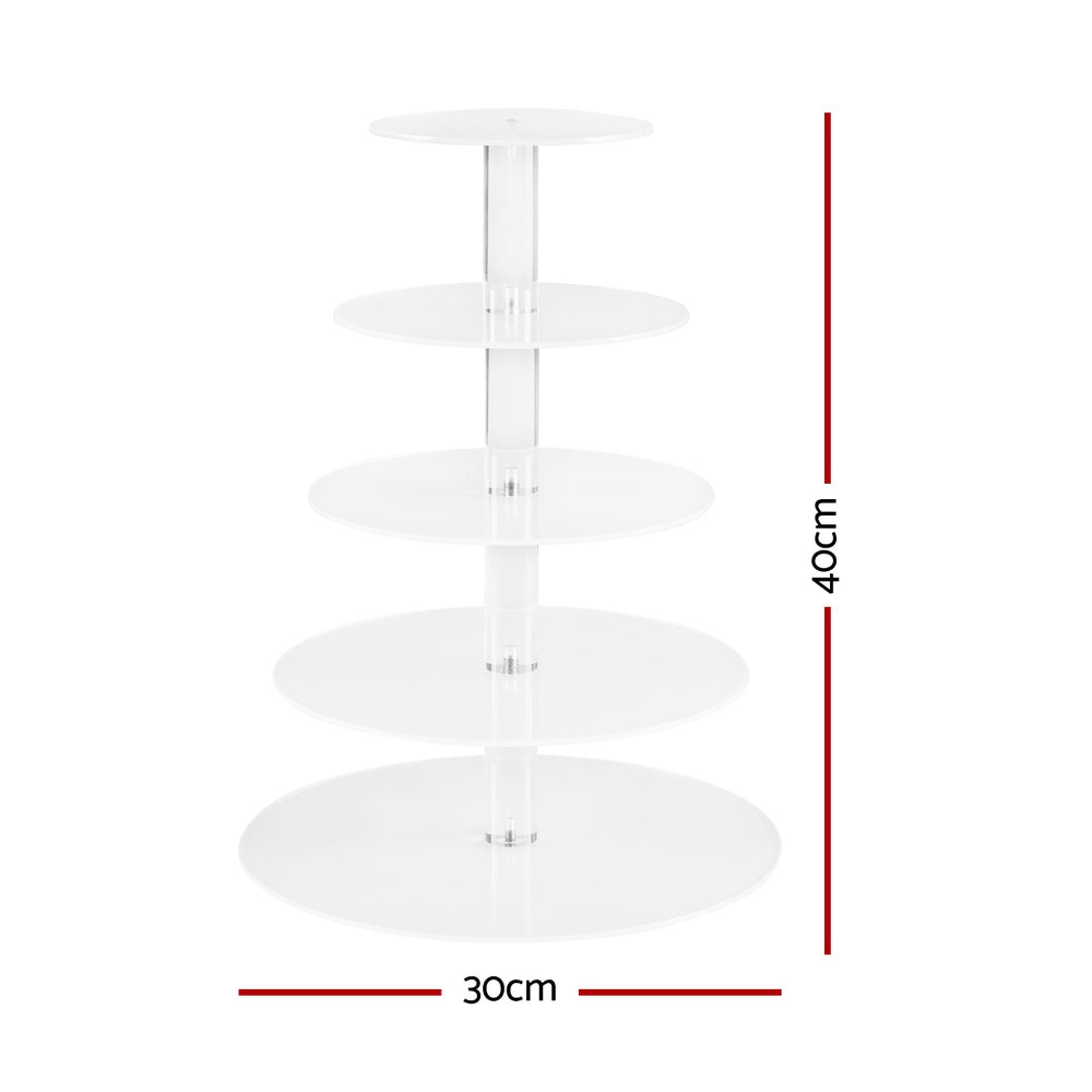 5-Star Chef 5-Tier Clear Acrylic Cupcake Stand