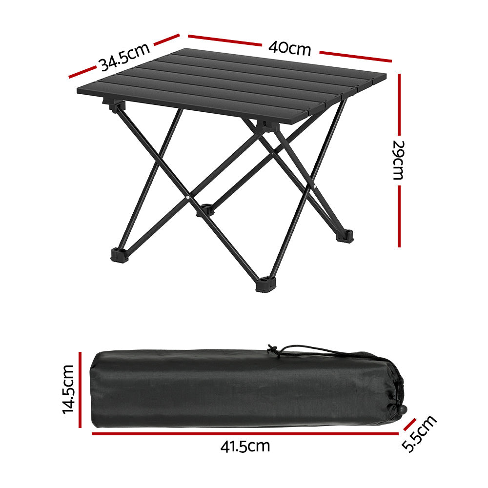 Weisshorn Folding Camping Table 40CM Roll Up Outdoor Picnic BBQ