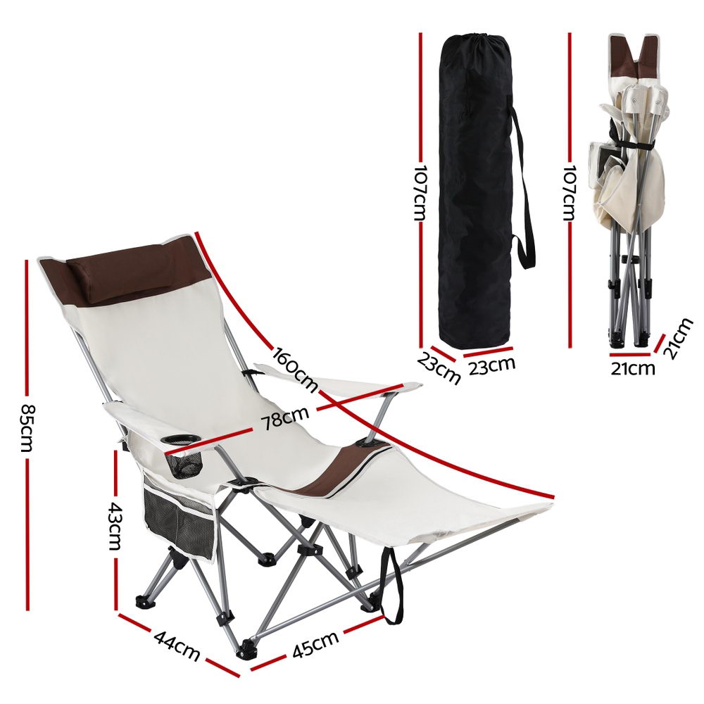 Weisshorn Camping Chair Reclining Adjustable Portable Outdoor