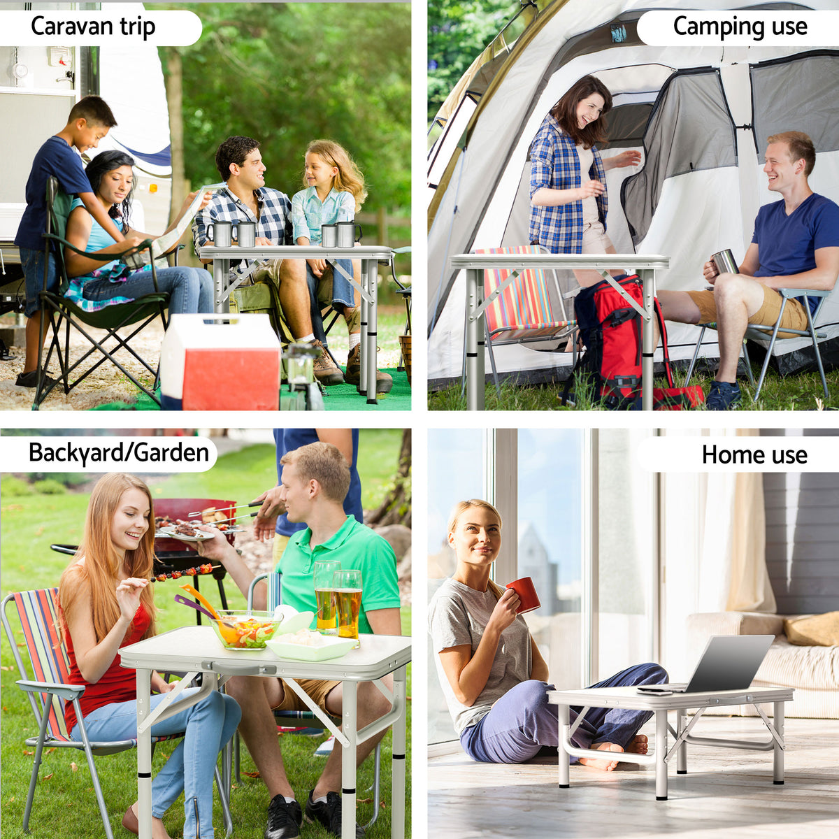 Weisshorn Folding Camping Table 60CM Adjustable Portable Outdoor