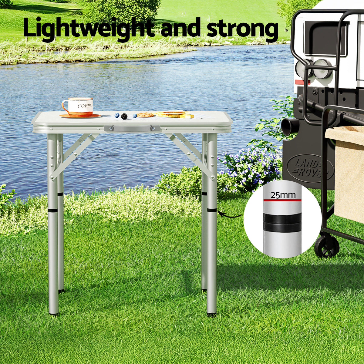 Weisshorn Folding Camping Table 60CM Adjustable Portable Outdoor