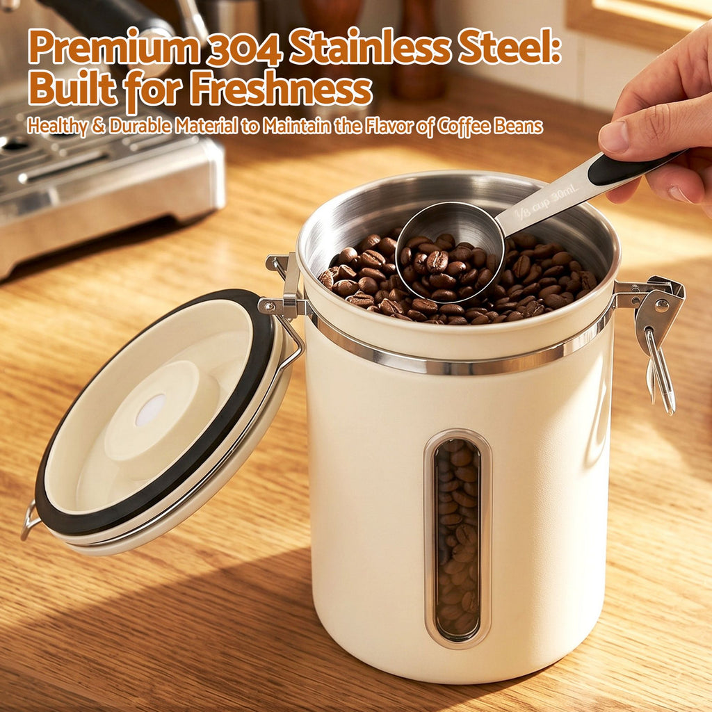 5-Star Chef Stainless Steel Coffee Canister, 1.8 L