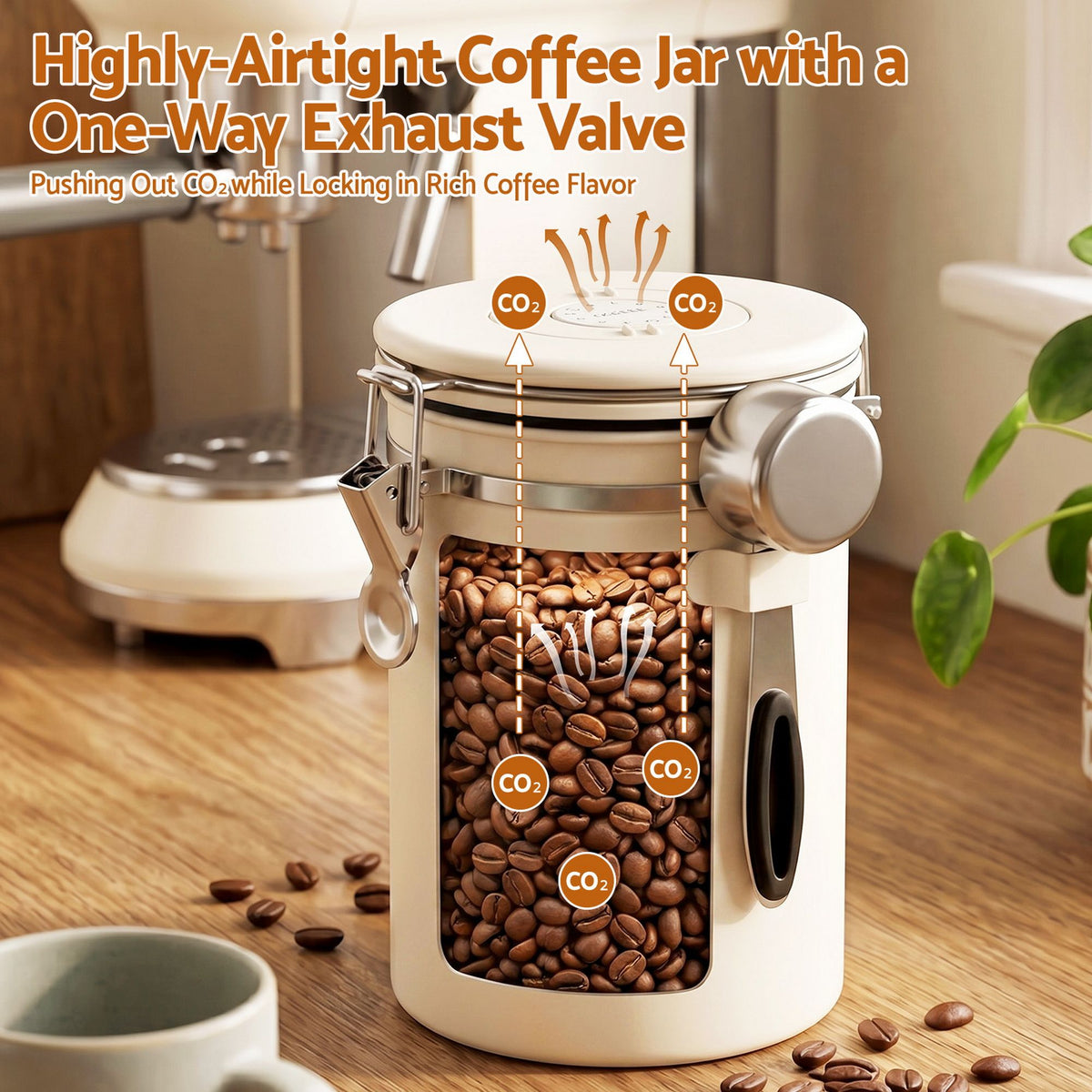 5-Star Chef Stainless Steel Coffee Canister, 1.8 L