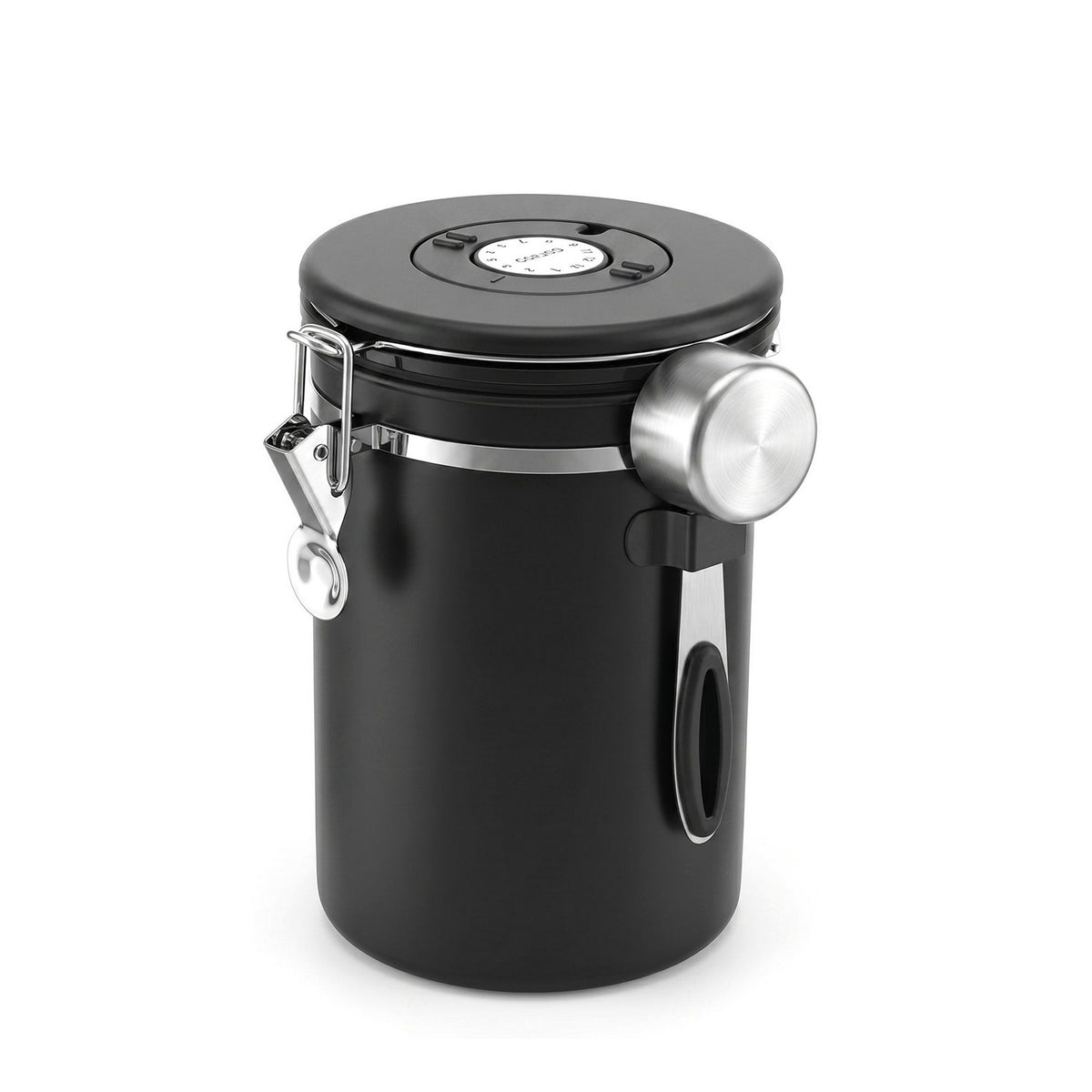 5-Star Chef Stainless Steel Coffee Canister, 1.8 L, Black, 0ML-BK