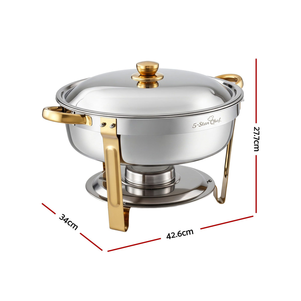 5-Star Chef 5L Chafing Dish Set 2-Pack, Food Warmer Catering Server