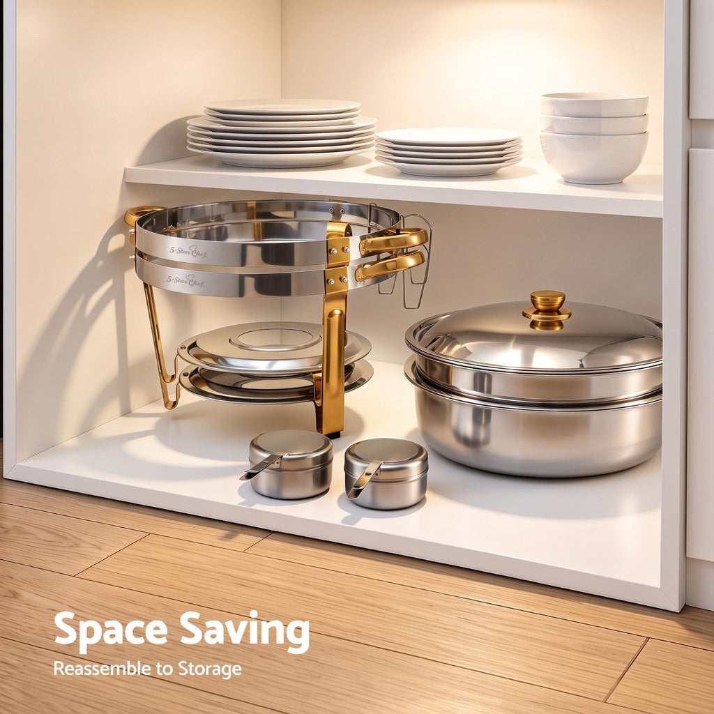 5-Star Chef 5L Chafing Dish Set 2-Pack, Food Warmer Catering Server