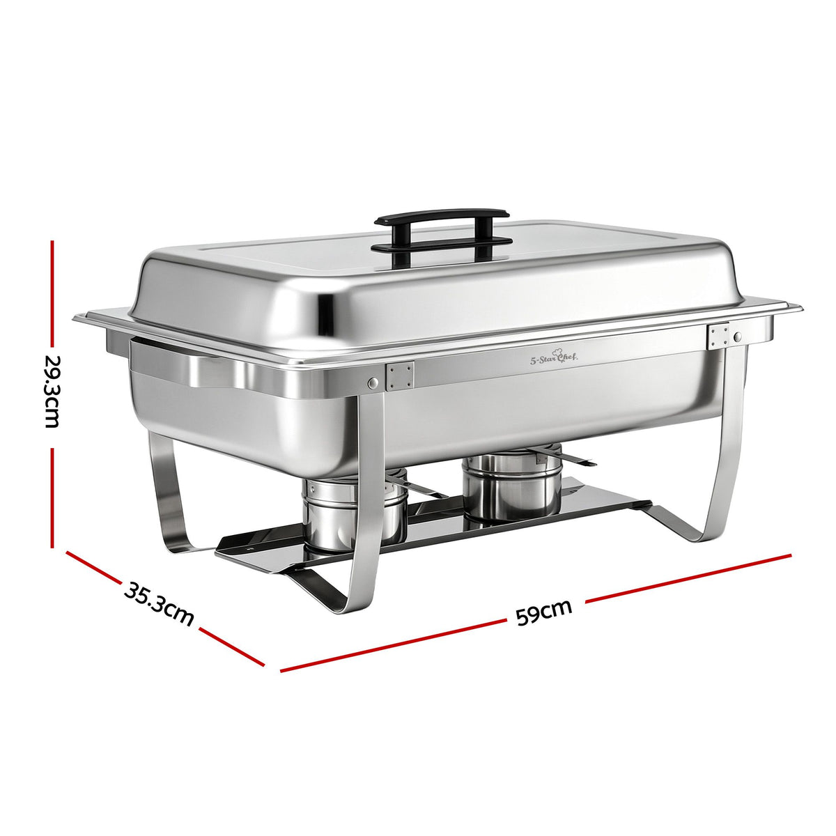 5-Star Chef Chafing Dish 8L 2-Pan Buffet Warmer Food Warmer Catering