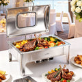 5-Star Chef 9L Stainless Steel Chafing Dish with Viewing Window