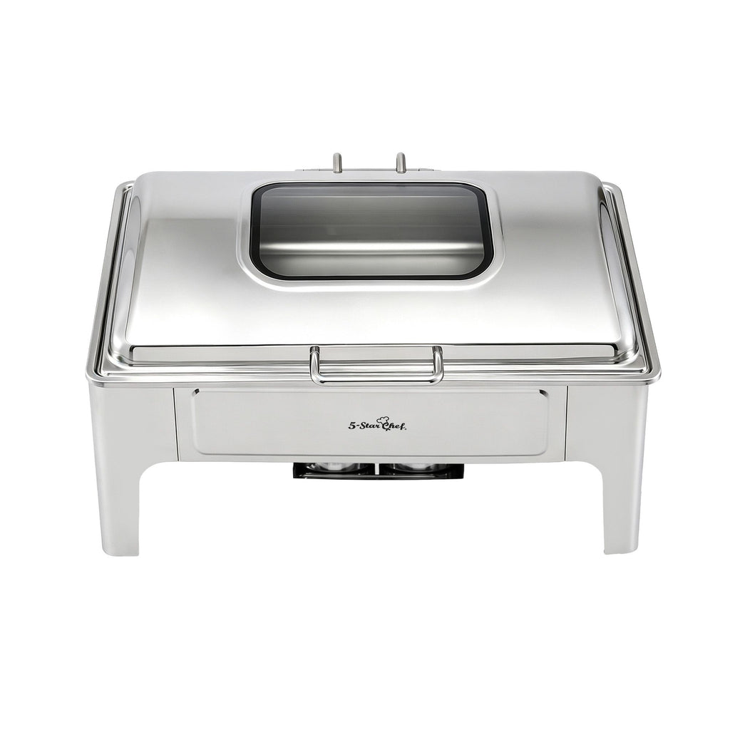 5-Star Chef 9L Stainless Steel Chafing Dish with Viewing Window