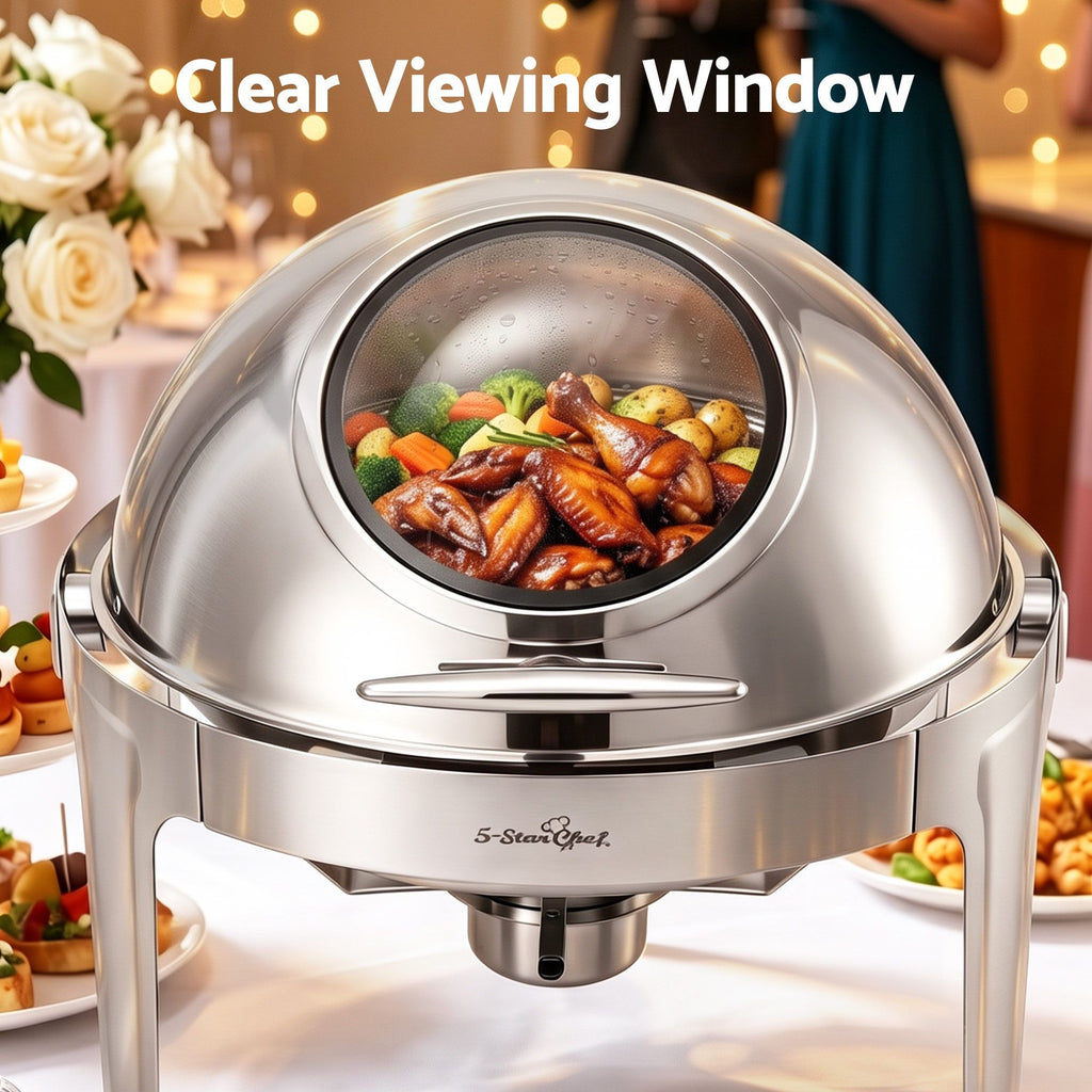 5-Star Chef 9L Round Roll Top Chafing Dish