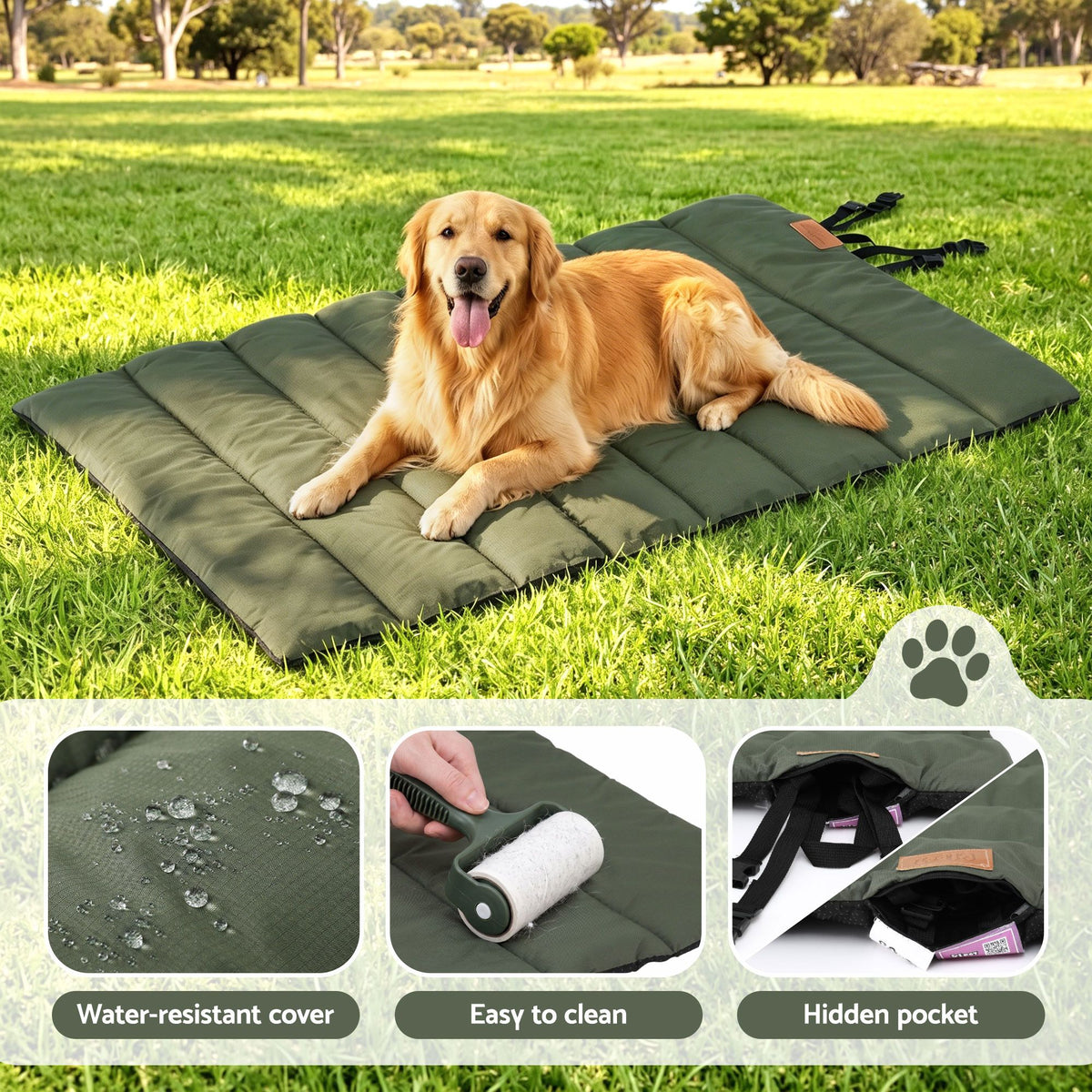 i.Pet Outdoor Dog Bed Large Water-resistant Washable Foldable Travel