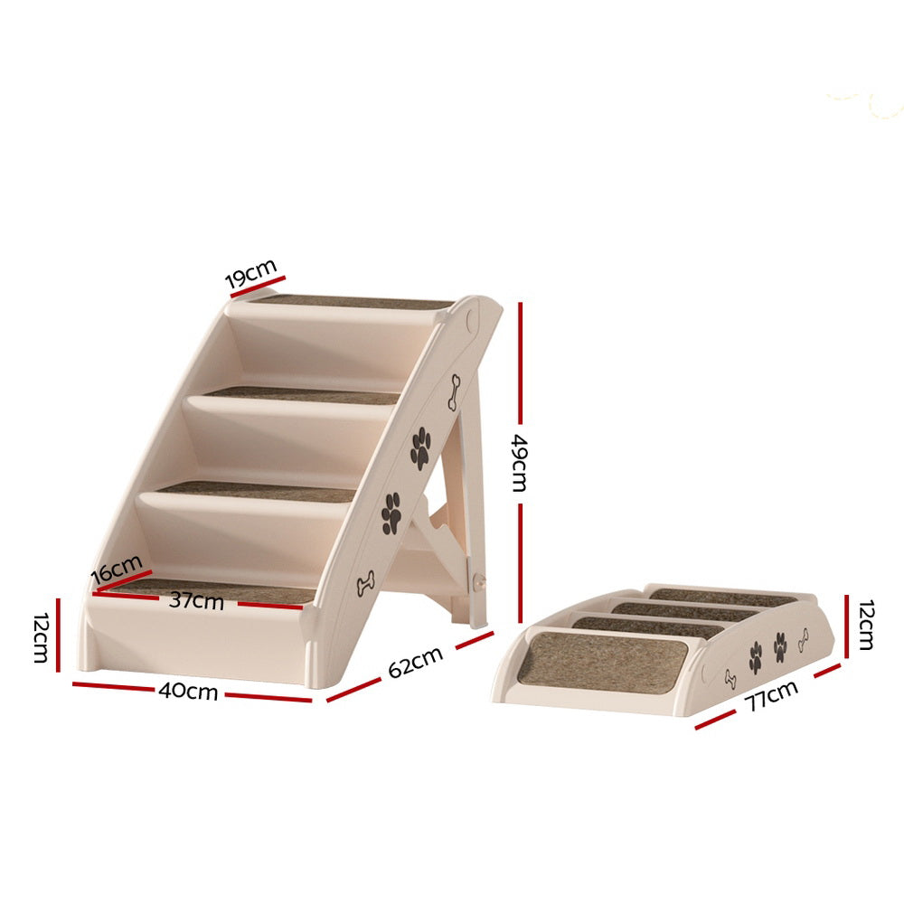 i.Pet Dog Ramp Steps For Bed Sofa Car Pet Stairs Ladder Portable