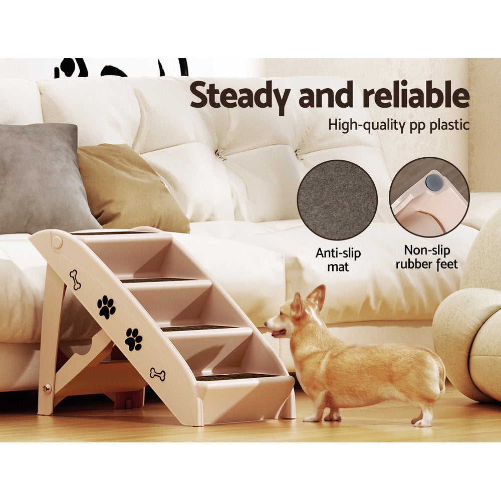 i.Pet Dog Ramp Steps For Bed Sofa Car Pet Stairs Ladder Portable