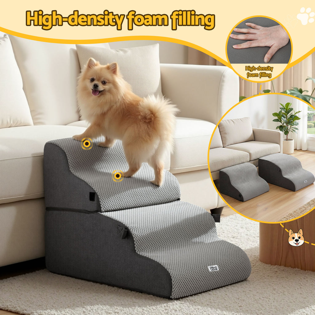 i.Pet Dog Stairs and Bed 2-in-1 Sofa Car Foam Non-Slip Washable Pet