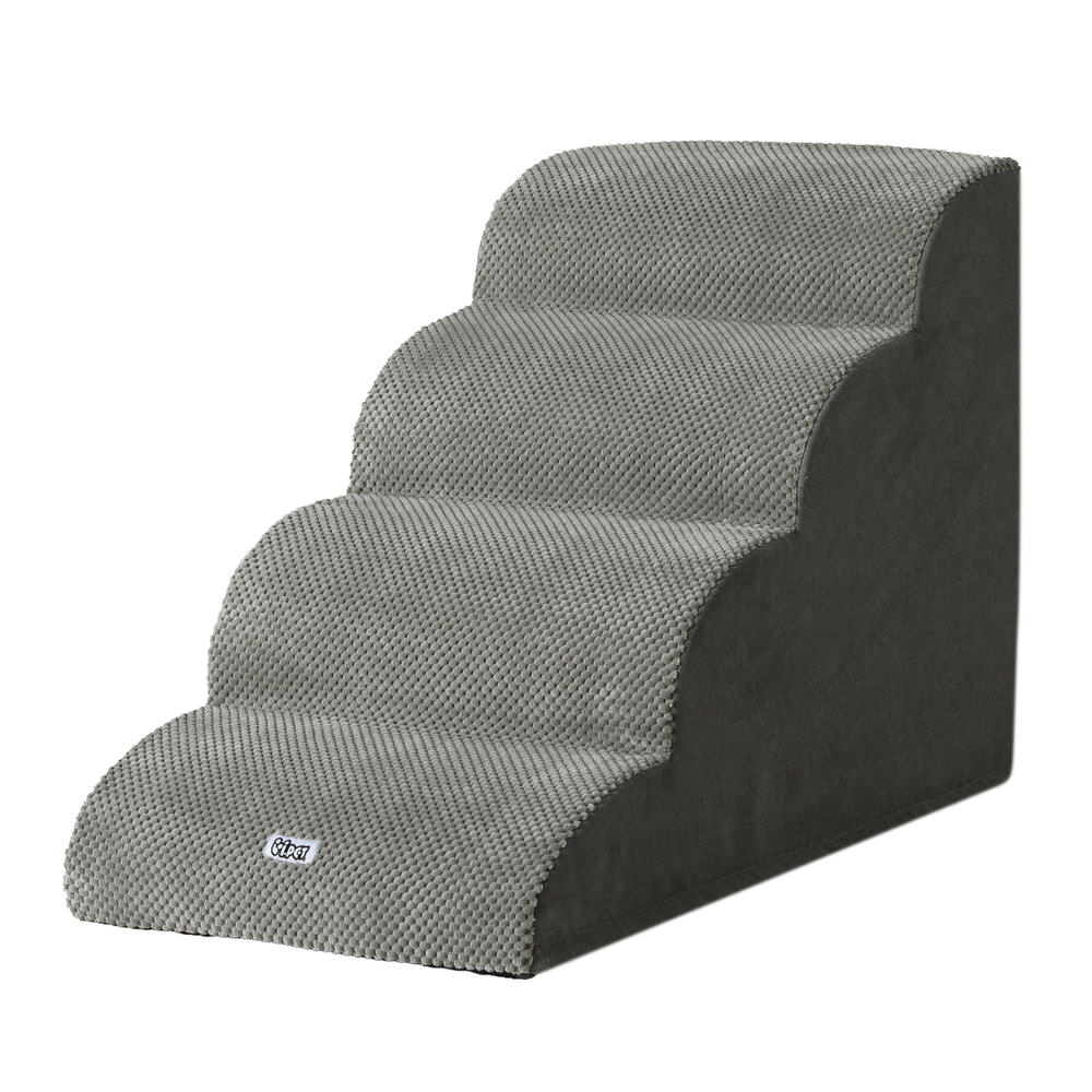 i.Pet Dog Ramp Steps Foam 4 Tier Pet Stairs For Bed Sofa Car Portable