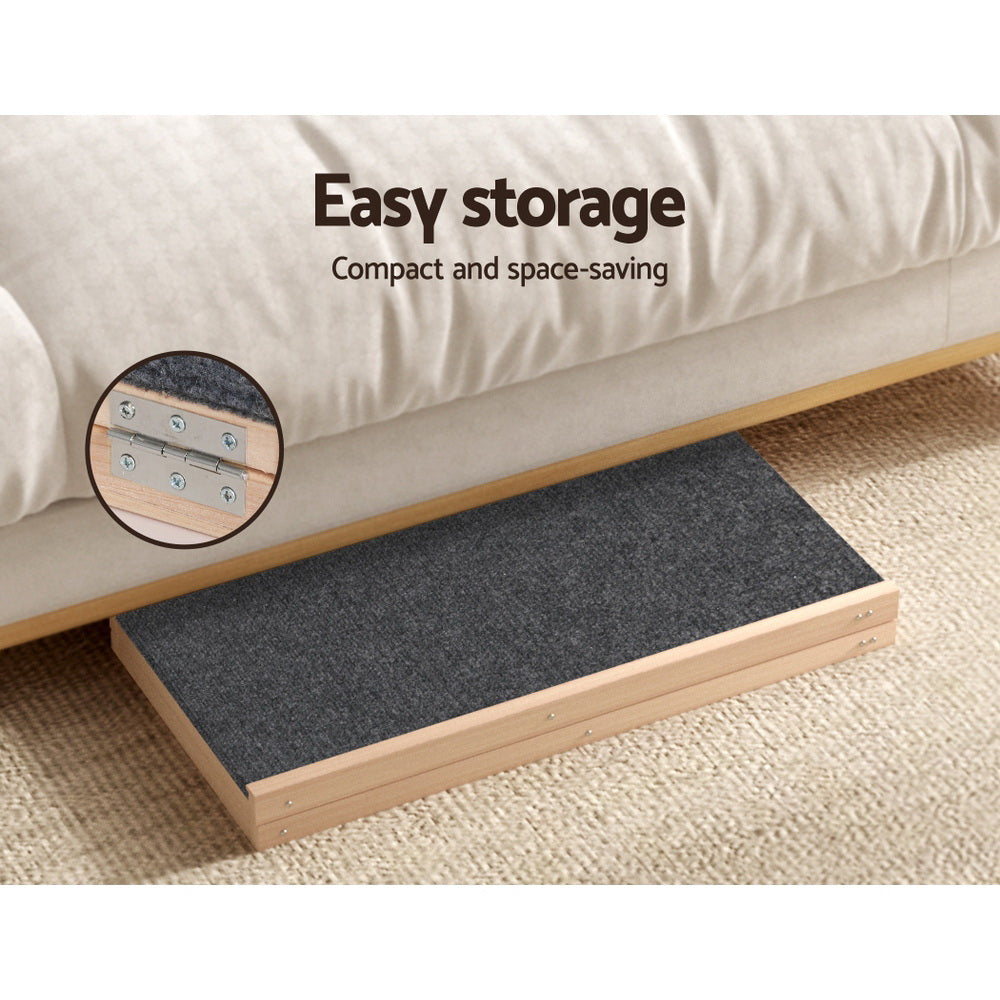 i.Pet Dog Ramp 70cm Adjustable Height Wooden Steps Stairs For Bed