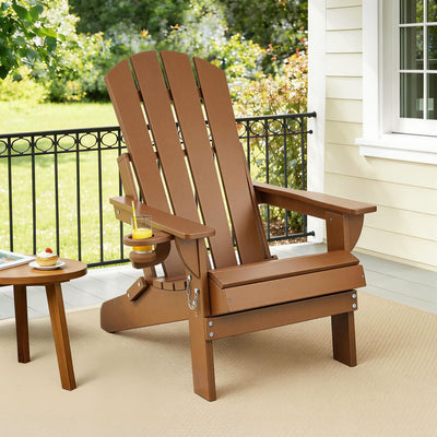 Gardeon HDPE Adirondack Outdoor Chair, Brown