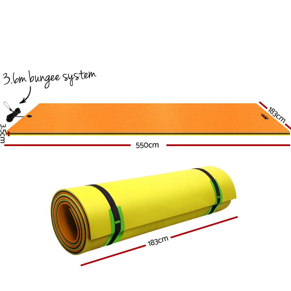 Weisshorn Floating Water Mat 5.5x1.8m Foam Pad Swimming Pool Island