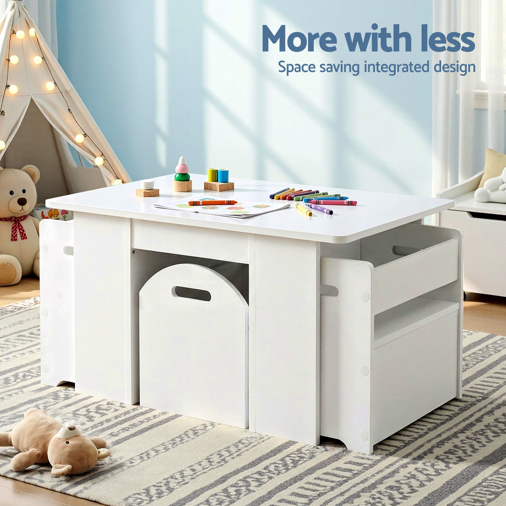 Keezi 3-Piece Kids Table and Chairs Set with Storage Box