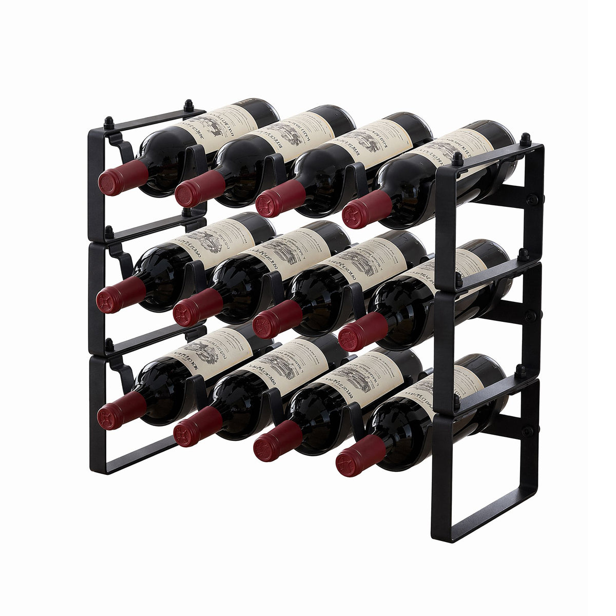Artiss 3 Tier Stackable Metal Wine Rack, 12 Bottles